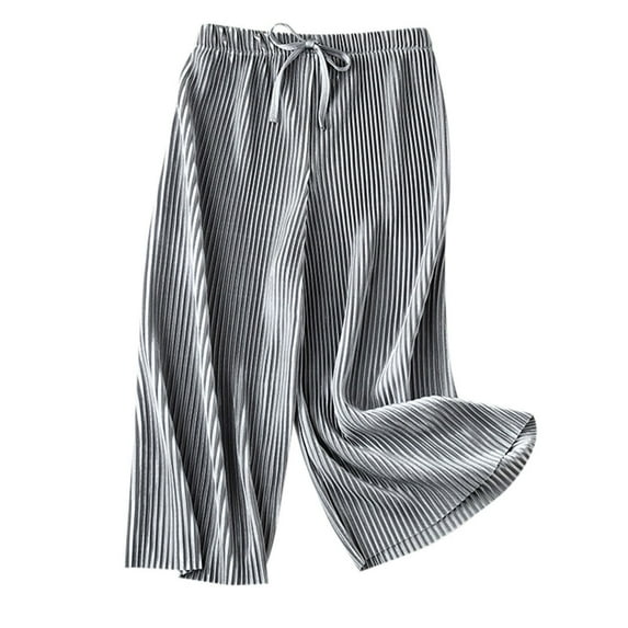 LYHaoo Girls Wide Leg Pants Lightweight Casual Elastic Waist Straight Leg Loose Trousers For Kids Comfy Lounge Pants Sizes 4-5 Years Gray