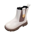 thumbnail image 1 of LYHaoo Girls Winter Warm Boots Waterproof Side Zipper Ankle Booties Sizes 10 White(3-4 Years), 1 of 6