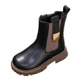 thumbnail image 1 of LYHaoo Girls Winter Warm Boots Waterproof Side Zipper Ankle Booties Sizes 12 Black(6-7 Years), 1 of 6