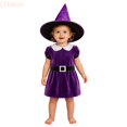 thumbnail image 1 of LYHaoo Halloween Baby Purple Dress With Witch Hat And Witch Outfit. Suitable For 18 36M.,Girls Dress Up Outfits(18-24 Months), 1 of 7