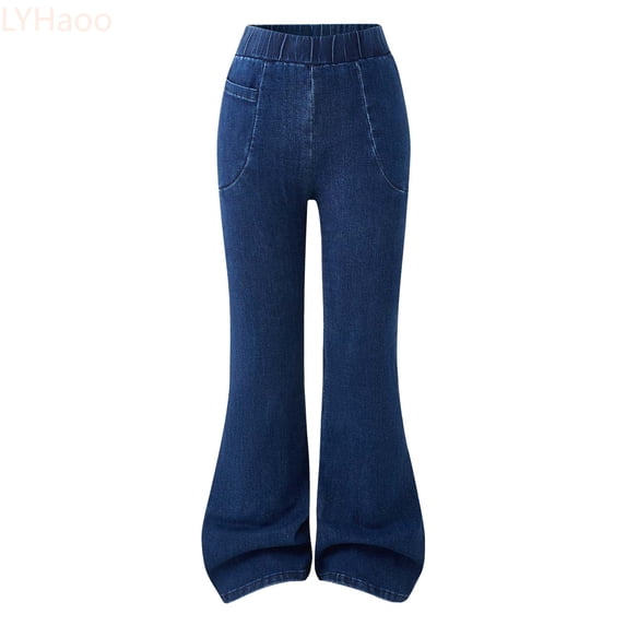 LYHaoo High Waisted Stretch Flare Denim Pants For Teen Girls Fashionable And Comfortable Trousers With Bootcut Design For Autumn Winter Casual Wear Jeans Trendy Streetwear,Sizes 13-14 Years