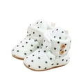 thumbnail image 1 of LYHaoo Baby Girls Boys Star Print Booties Soft Non Sole Winter Warm Cozy Toddler First Crib Shoes Sizes 6 White(Toddler), 1 of 6