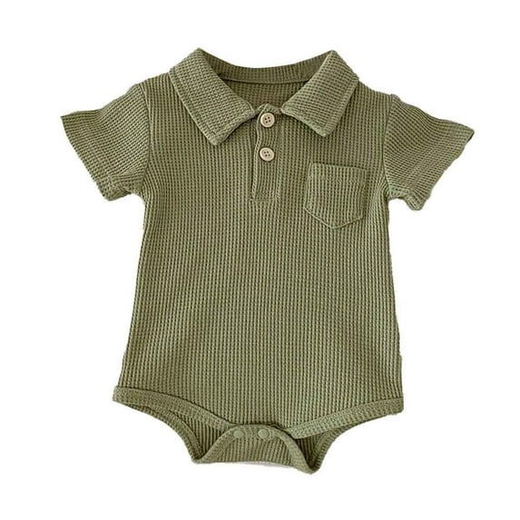 LYHaoo Boys Girls Short Sleeve Romper Bodysuits Gentleman Clothes Boys Jumpsuit Romper 3-6 Months Green(Toddler)