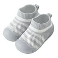 thumbnail image 1 of LYHaoo Infant Girls Boys Kids Leisure Shoes Mesh Soft Bottom Breathable Slip On Sport Shoes Socks Shoes Sizes 6.5 Gray(Toddler), 1 of 5