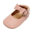 thumbnail image 1 of LYHaoo Girls Single Shoes Bowknot First Walkers Shoes Buckle Strap Toddler Soft Bottom Breathable Princess Shoes Sizes 4 Red(Toddler), 1 of 5