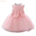 thumbnail image 1 of LYHaoo Infant Girls Sleeveless Bowknot Mesh Princess Dress Fashion Festival Christening Dress,Princess Casual Dresses Sizes 6-12 Months Pink, 1 of 5