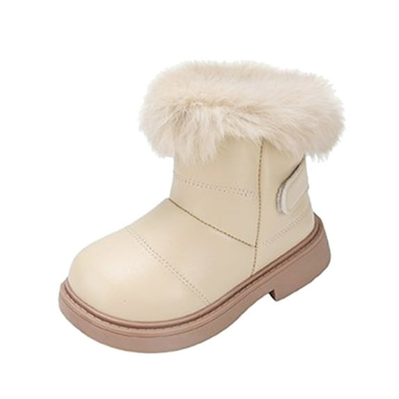 LYHaoo Kid Winter Shoes Outdoor School Warm Snow Boots For Boys Girls Sizes 6.5 Beige(Toddler)