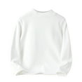 thumbnail image 1 of LYHaoo Kids Baby Boys Girls Shirts High Collar Soft T Shirt Unisex Long Sleeve Tee Tops School Uniform Sizes 11-12 Years White, 1 of 4