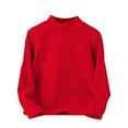 thumbnail image 1 of LYHaoo Kids Baby Boys Girls Shirts High Collar Soft T Shirt Unisex Long Sleeve Tee Tops School Uniform Sizes 9-10 Years Red, 1 of 3