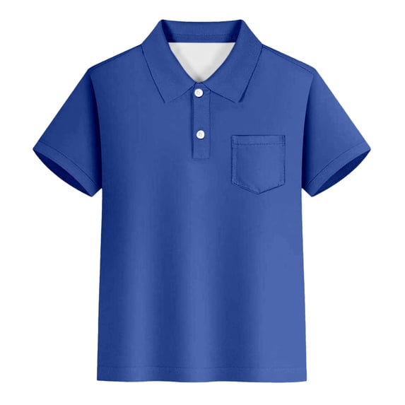 LYHaoo Kids Boys Girls Short Sleeve Summer Casual Striped Gentleman Tops Teen Holiday Shirts T Shirt With Pocket Comfort Stretch Sizes 3-4 Years Blue