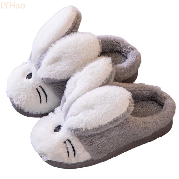 LYHaoo Kids Cartoon Bunny Slippers For Autumn And Winter Cozy Home Footwear For Boys And Girls Indoor Shoes For Children Ages 5 12 Sizes 3 Big Kid 11-12 Years