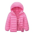 thumbnail image 1 of LYHaoo Kids Coat Winter Jacket Girls Boys Hooded Soild Toddler Outwear Windproof Warm Girls Coat Jacket Sizes 5-6 Years Pink(Little Kid), 1 of 2