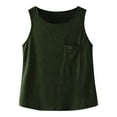 thumbnail image 1 of LYHaoo Kids Girls Crewneck Solid Basic Tank Tops Sleeveless Casual Top With Pocket Summer Casual Sizes 9-10 Years Green, 1 of 3