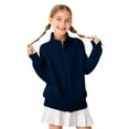 thumbnail image 1 of LYHaoo Kids School Uniform Sweaters Classic Solid Color Zip Front Cardigan Sweater Jacket For Girls And Boys Comfortable Knit Outerwear For Children 2-3 Years(Blue), 1 of 6