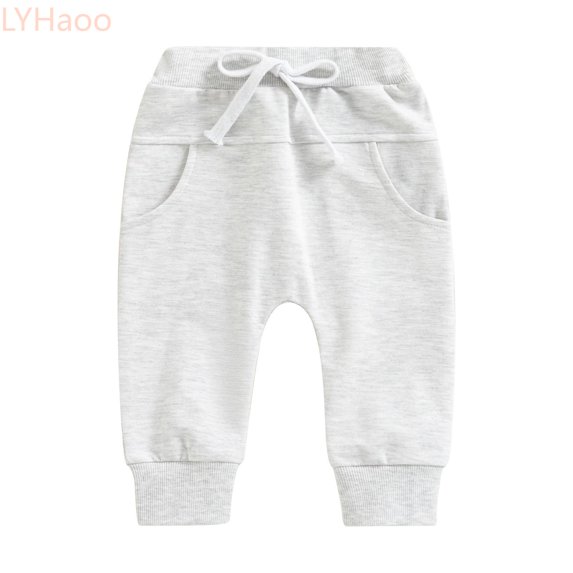LYHaoo Kids Solid Color Casual Pants For Girls And Boys Comfortable Everyday Trousers With Elastic Waist Playful Design School Pants for Girls(Gray)