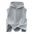 thumbnail image 1 of LYHaoo Kids Tank Tops Undershirts Hoodie Sleeveless Shirts For Boys Girls Summer Tee Basic Tees Sizes 7-8 Years Gray, 1 of 4