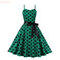 thumbnail image 1 of LYHaoo Kids Toddler Baby Girls Spring Summer Polka Dot Sleeveless Princess Dress,Toddler Dresses Sizes 2-3 Years Green, 1 of 3