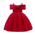 thumbnail image 1 of LYHaoo Kids Toddler Baby Girls Spring Summer Solid Ruffle Sleeveless Princess Dress Children's Day Clothing,Girls Casual Dresses Sizes 7-8 Years Red, 1 of 6
