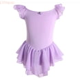 thumbnail image 1 of LYHaoo Kids Toddler Baby Girls Spring Summer Solid Short Sleeve Gymnastics Dress Princess Dress Clothes,Vintage Girls Dress Sizes 6-7 Years Purple, 1 of 5