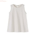 thumbnail image 1 of LYHaoo Kids Toddler Baby Girls Spring Summer Solid Sleeveless Princess Dress Clothes,Casual Floral Dresses Sizes 5-6 Years Beige, 1 of 7