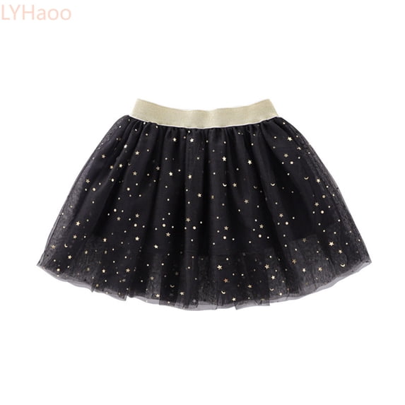 LYHaoo Kids Tulle Tutu Skirt With Glitter Print Star Princess Party Skirt For Girls 1 10 Years Girls Cute Skirt,Sizes 12-24 Months