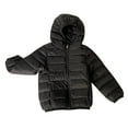 thumbnail image 1 of LYHaoo Little Boys Girls Kids Down Coat Lightweight Jacket Hooded Zipper Fashion Winter Windproof Outwear Sizes 5-6 Years Black(Little Kid), 1 of 3