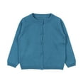 thumbnail image 1 of LYHaoo Loose Sweaters Baby Kids Girls Cardigan Long Sleeve Kid Button Sweater Girl Crew Neck Cardigans Sweater 12-18 Months(Blue), 1 of 2