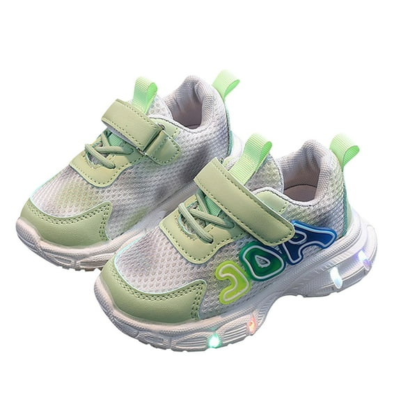 LYHaoo Luminous Kids Girls Light Sport Children LED Shoes Baby Shoes Sizes 6 Green(Toddler)