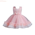 thumbnail image 1 of LYHaoo New Children's Dress Puffy Dress Cake Dress Princess Dress Flower Girl's First Birthday Baby Party Dress,Dresses for School Casual Sizes 2-3 Years Pink, 1 of 6