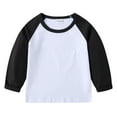 thumbnail image 1 of LYHaoo New Children's T Shirt Round Neck Cartoon Long Sleeved Top Bottom Shirt Male Girl Baby Cotton T Shirt Stretch Casual Sizes 18-24 Months Black, 1 of 6