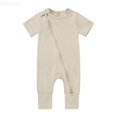 thumbnail image 1 of LYHaoo One-Piece Romper Newborn Infant Baby Cotton Rompers Footless Pajamas Zipper Short Sleeve Sleeper Jumpsuit Sizes 12-18 Months(Yellow), 1 of 4