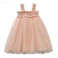 thumbnail image 1 of LYHaoo Princess Casual Dresses Toddler Girls Sleeveless Mesh Lace Holiday Party Dress Dance Party Dresses Clothes Sizes 5-6 Years(Pink), 1 of 6