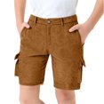 thumbnail image 1 of LYHaoo Retro Cowboy For Kids Boys Girls Cargo Shorts Relaxed Fit Suede Leather Casual Shorts With Pockets Party Shorts Wide Leg Pants Sizes 9-10 Years Yellow, 1 of 5