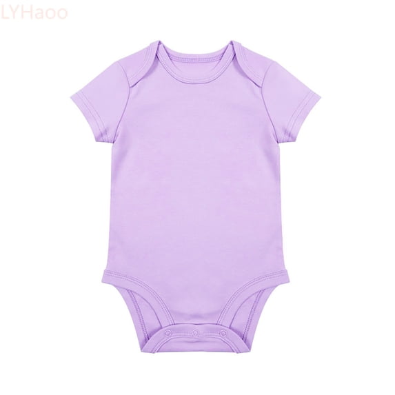 LYHaoo Romper for Girls Unisex Baby Solid Baby Bodysuit Romper Blank For 0 24 Months Boys Girls Sizes 18-24 Months(Purple)