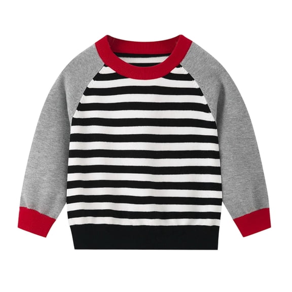 LYHaoo Slim Fit Sweater Soft Blend Kids Sweater Color Design Comfortable Knit Pullover For Girls And Boys Toddler Casual Wear 3-4 Years(Gray)