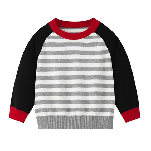 LYHaoo Slim Fit Sweater Soft Blend Kids Sweater Color Design Comfortable Knit Pullover For Girls And Boys Toddler Casual Wear 4-5 Years(Black)