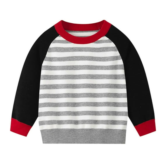 LYHaoo Slim Fit Sweater Soft Blend Kids Sweater Color Design Comfortable Knit Pullover For Girls And Boys Toddler Casual Wear 4-5 Years(Black)