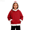thumbnail image 1 of LYHaoo Soft Girls Pullover Hoodie With Front Pocket Cozy Fleece Sweatshirt For Kids Casual Wear And Outdoor Activities School Uniform Sweatshirts Sizes 12-13 Years(Red), 1 of 6