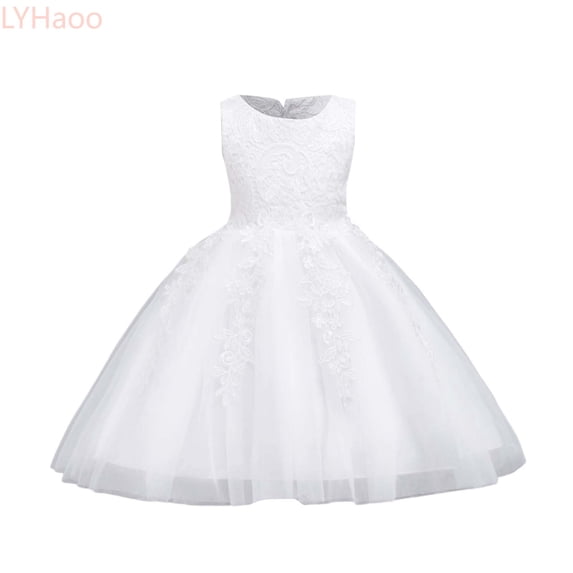 LYHaoo Sparkling Party Dress For Girls – Glimmering Sequin Party Gown With Skirt For Stage Performances(12M 8Y),Casual Floral Dresses Sizes 6-7 Years White