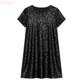 thumbnail image 1 of LYHaoo Sparkling Sequin Party Dress For Girls Elegant Glittering Beaded Gown For And Celebrations，Girls A-Line Dresses Sizes 11-12 Years Black, 1 of 5
