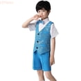thumbnail image 1 of LYHaoo Sparkling Solid Vest And Shorts For Boys Effortless Dressy Casual Boys Outfit For Everyday Play Boys Clothing Sets Sizes (11-12 Years), 1 of 5