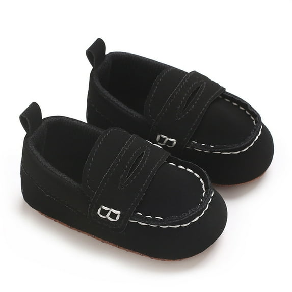 LYHaoo Spring And Summer Children Baby Toddler Shoes Boys And Girls Flat Sole Light Solid Color On Comfortable Casual Shoes Sizes 4 Black(Toddler)