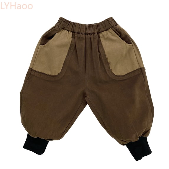 LYHaoo Style Boys Cargo Pants Casual Loose Fit Comfortable Kids Trousers For Daily Wear And Outdoor Play Boys Cargo Pants(Brown)