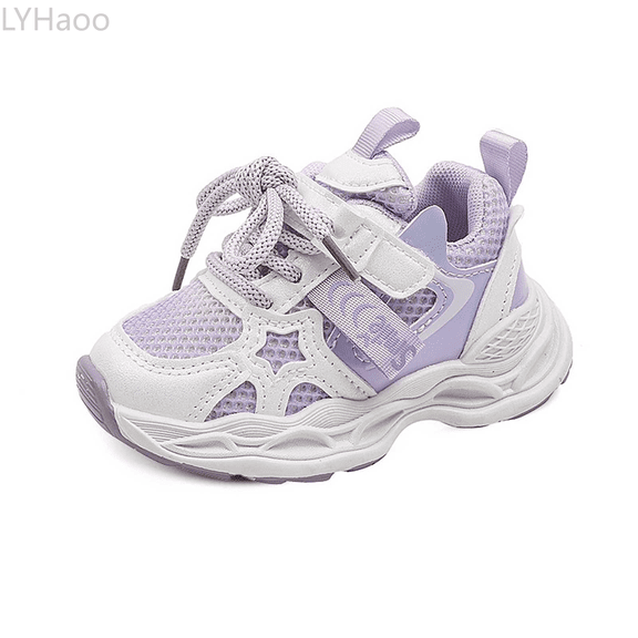 LYHaoo Stylish Girls Sneakers With Comfortable Design Breathable Sports Shoes For Everyday Use Versatile Closure Dad Shoes For Girls Sizes 11 Little Kid Purple(4.5-5 Years)