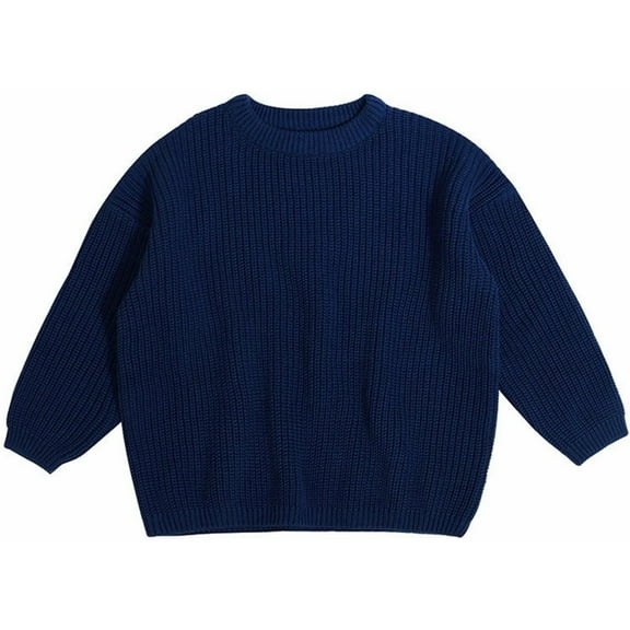 LYHaoo Sweater School Uniforms Girls Boys Sweater Knitted Toddler Sweater Winter Knitted Pullover Sweater 18-24 Months(Blue)