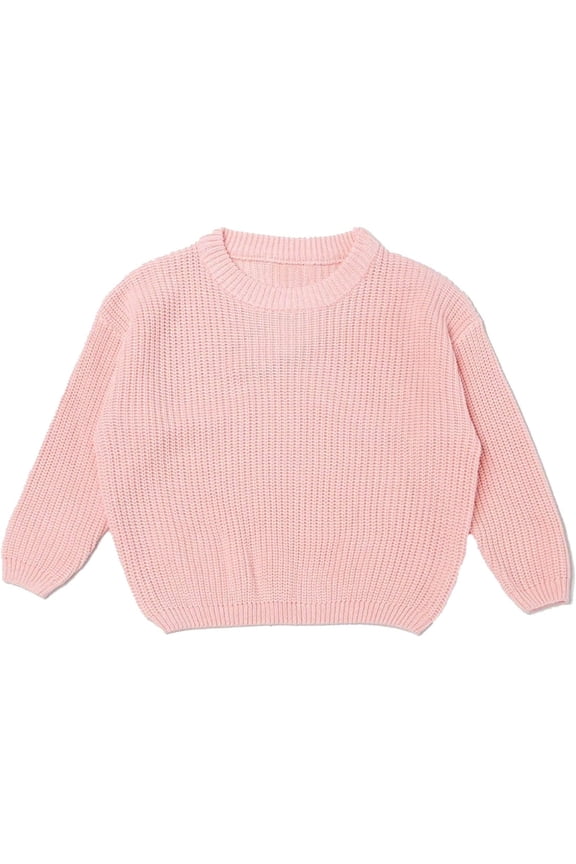Sweater School Uniforms Girls Boys Sweater Knitted Toddler Sweater Winter Knitted Pullover Sweater 4-5 Years(Pink)