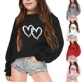 thumbnail image 1 of LYHaoo Sweatshirts for Girls Heart Graphic Print Crewneck Long Sleeved Pullovers Tops Back to School Outfits,7-8 Years, 1 of 6