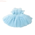 thumbnail image 1 of LYHaoo Toddler Baby Girl Lace Sleeveless Dress Solid Color Bow Dress Princess Puffy Dress Suitable For Wedding Party Prom,Girls Floral Dresses Sizes 18-24 Months Blue, 1 of 4
