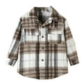 thumbnail image 1 of LYHaoo Toddler Boys Girls Children Autumn Winter Long Sleeve Blouse Tops Plaid 7 Colors Outwear Basic Comfort Tees Sizes 12-18 Months Multicolor, 1 of 5