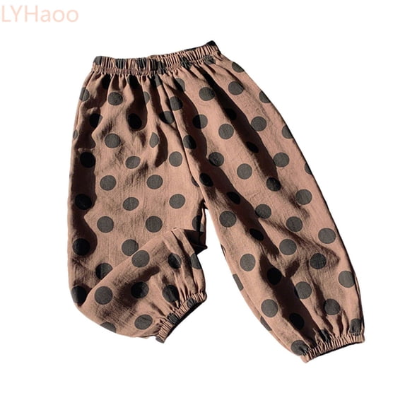 LYHaoo Toddler Boys Girls Elastico Pants Casual Summer Harem Pants Prints Trousers Girls Long Trousers(Brown)